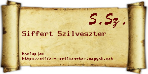 Siffert Szilveszter névjegykártya