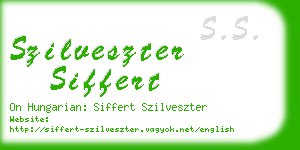 szilveszter siffert business card